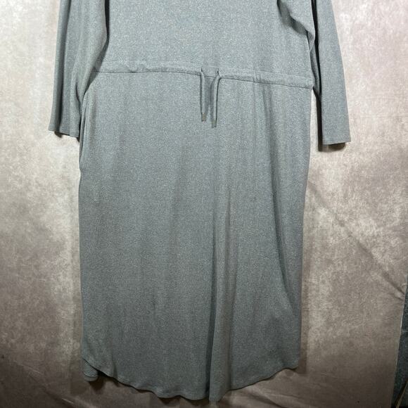 Soft Surroundings Sweater Maxi Dress Womens Size 1X Gray Cowl Neck Long Sleeve - Picture 2 of 13